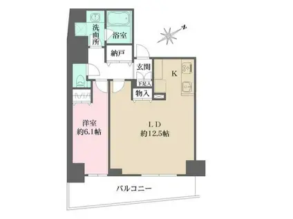 N-FLATS三ノ輪(1LDK/13階)の間取り写真