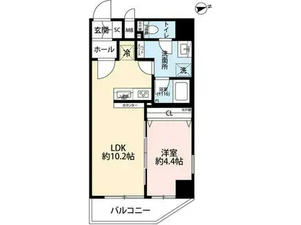 プレール・ドゥーク浅草Ⅳ(1LDK/8階)の間取り写真