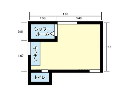 月島ひまわり荘(ワンルーム/2階)の間取り写真