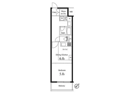プライマル小石川(ワンルーム/3階)の間取り写真
