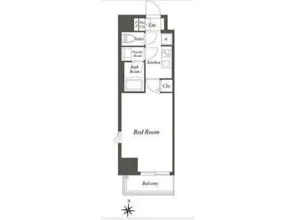 ルクレ墨田緑Ⅰ(1K/8階)の間取り写真