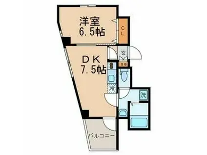 マガンダ(1DK/4階)の間取り写真