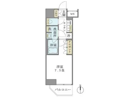 BRILLIA IST 上野御徒町(1K/10階)の間取り写真