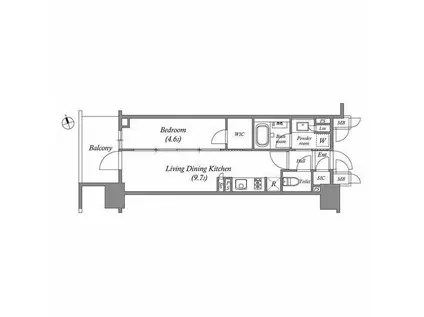 NIDO南千住(1LDK/6階)の間取り写真