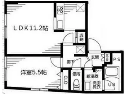 ラフィーネ音羽(1LDK/3階)の間取り写真
