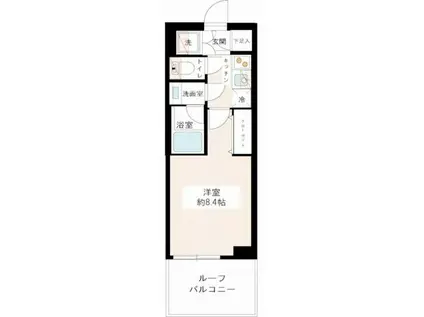 MAXIV北千住(1K/4階)の間取り写真