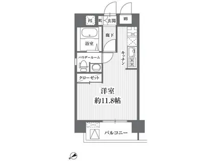 HF浅草橋レジデンス(ワンルーム/12階)の間取り写真