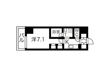 シーズンフラッツ押上サウス(1K/2階)の間取り写真