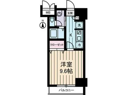 パストラーレ三ノ輪(1K/2階)の間取り写真