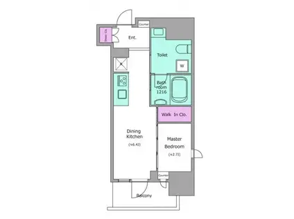 クロスレジデンス神田神保町(1DK/11階)の間取り写真