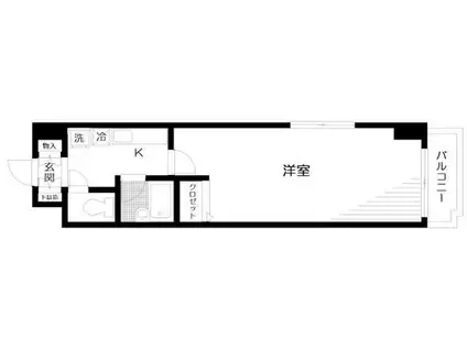 グレース東神田(1K/9階)の間取り写真