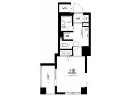 メインステージ護国寺2(1K/6階)の間取り写真