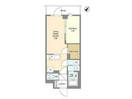 ドゥーエ曳舟2(1LDK/1階)の間取り写真