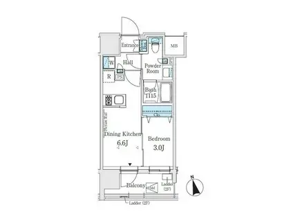 J.GRAN COURT 浅草(1DK/2階)の間取り写真