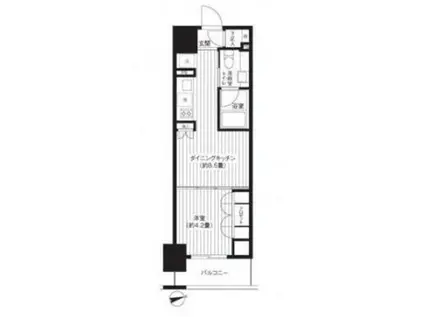 レジディア新御徒町(1DK/12階)の間取り写真