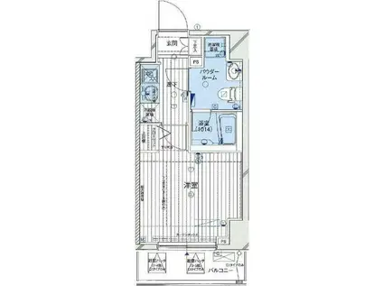 メインステージ両国駅前(1K/5階)の間取り写真