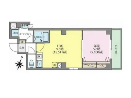 MOCA(1LDK/4階)の間取り写真