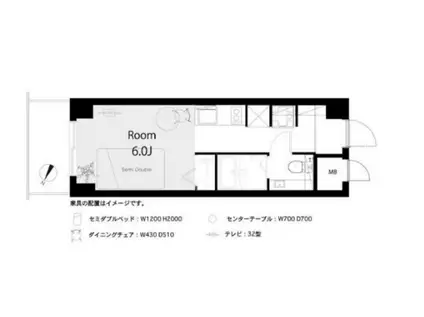 東急ドエル・アルス音羽2(ワンルーム/3階)の間取り写真