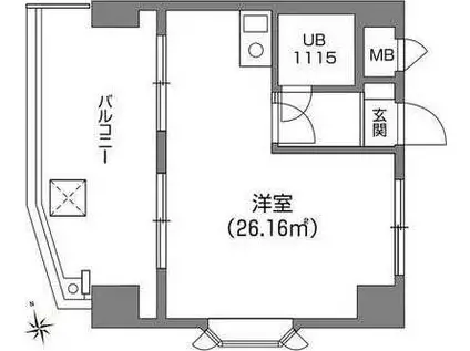 コア伝通院アネックス(ワンルーム/10階)の間取り写真