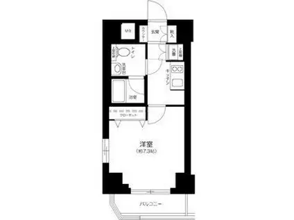 プレール・ドゥーク新御徒町(1K/3階)の間取り写真
