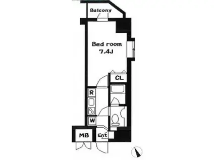 サンスタレ浅草(1K/7階)の間取り写真