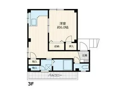 ブリーズ白山(1K/3階)の間取り写真