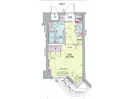東京地下鉄丸ノ内線 茗荷谷駅 徒歩2分 7階建 築19年(1K/2階)の間取り写真