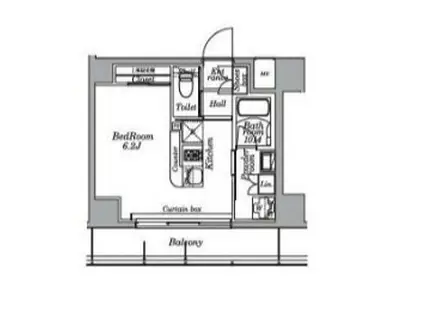 LOG本所吾妻橋(1LDK/4階)の間取り写真