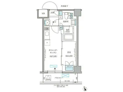 パークアクシス文京本郷(1DK/4階)の間取り写真