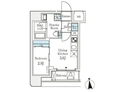クラリティア文京湯島(1DK/4階)の間取り写真