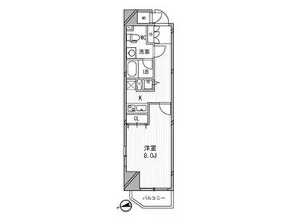浅草橋レジデンス(1K/8階)の間取り写真