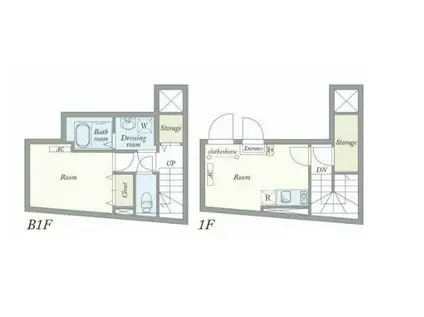 後楽プレイス(1LDK/1階)の間取り写真