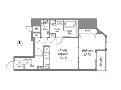 GRAN PASEO本郷三丁目(1LDK/8階)の間取り写真