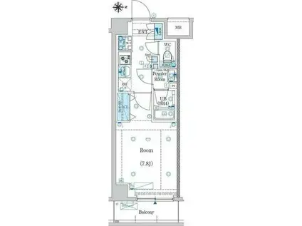 エストゥルース両国Ⅱ(1K/5階)の間取り写真