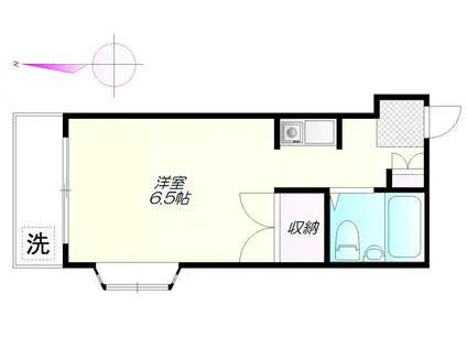ヴィスタハウスNO5(ワンルーム/5階)の間取り写真