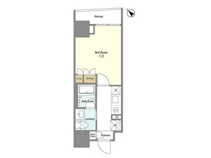 BLAU三ノ輪(1K/6階)の間取り写真