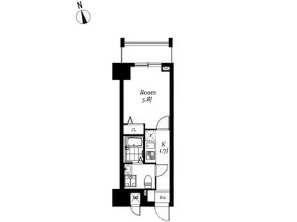 レジディア浅草吾妻橋(1K/5階)の間取り写真