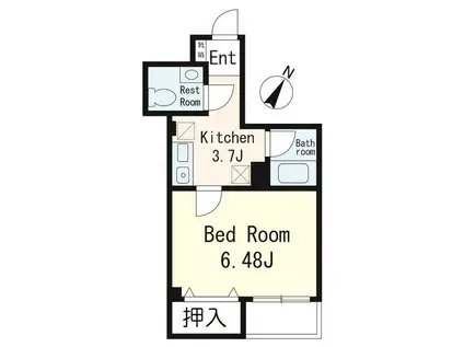 WING高尾(1K/5階)の間取り写真