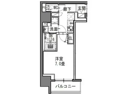 S-RESIDENCE新御徒町イースト(1K/10階)の間取り写真
