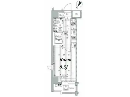 メイクス浅草イースト(1K/10階)の間取り写真