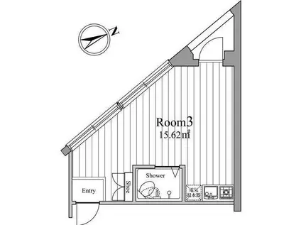 ダイヤモンドレジデンス柳橋(ワンルーム/8階)の間取り写真