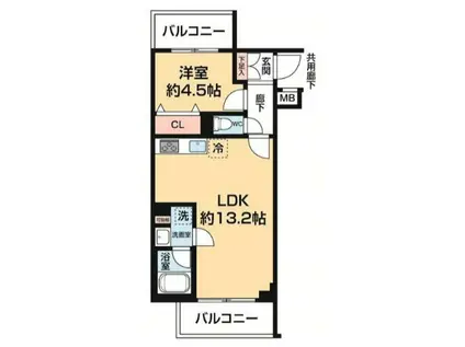 ARCOBALENO HIGASHIMUKOJIMA(1LDK/4階)の間取り写真