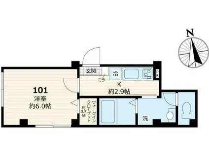 MAISON NOIRE メゾンノワール(1K/1階)の間取り写真