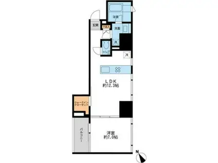 プロスペクトKALON三ノ輪(1LDK/7階)の間取り写真