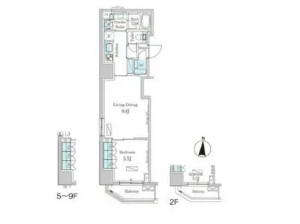 パークアクシス錦糸町ヴェール(1LDK/4階)の間取り写真