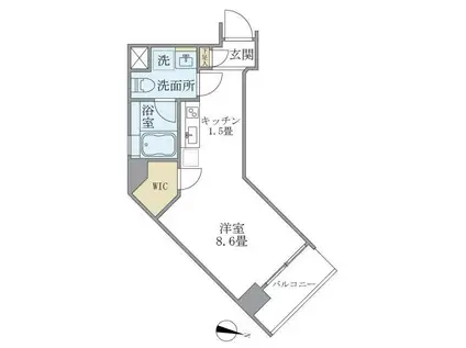 TKD本郷(1K/3階)の間取り写真