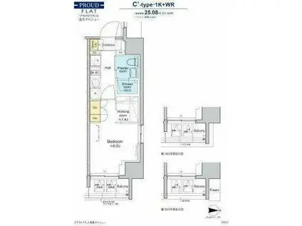 プラウドフラット浅草アベニュー(1K/10階)の間取り写真