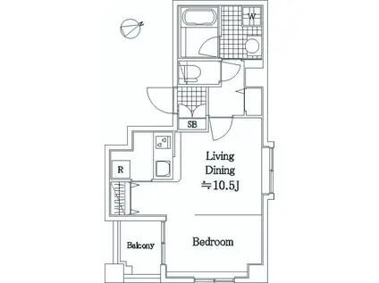 REV CLOSE(1K/8階)の間取り写真