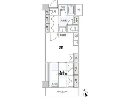 コンフォート文京小石川(1DK/1階)の間取り写真