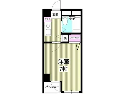 アクア江戸川橋(1K/1階)の間取り写真